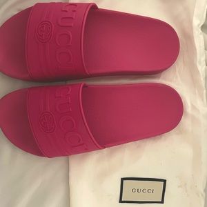 Pink Gucci Slides